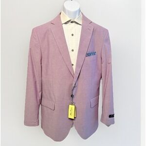 Alan Flusser Sport Coat Paisley 2 Button Cotton Blend Blue Green Mens Medium